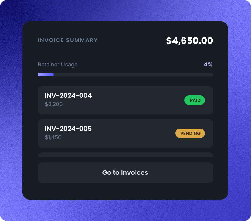 Invoice analysis dashboard showing spending breakdown and anomaly detection